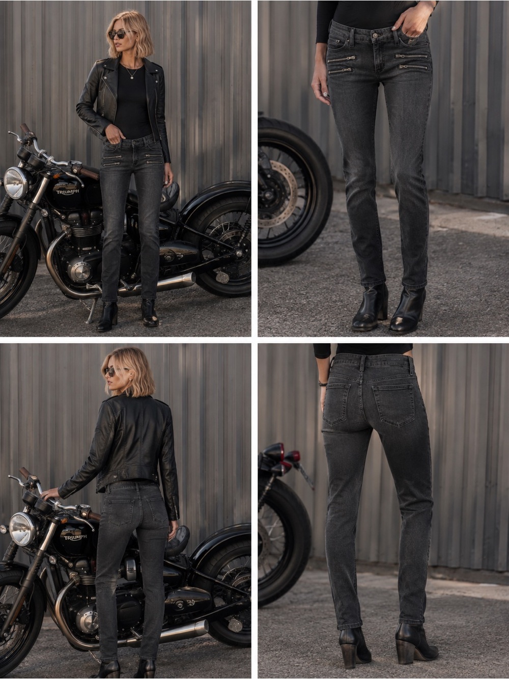 Joe's Jeans Women's Skinny Zipper Jeans in Washed Black